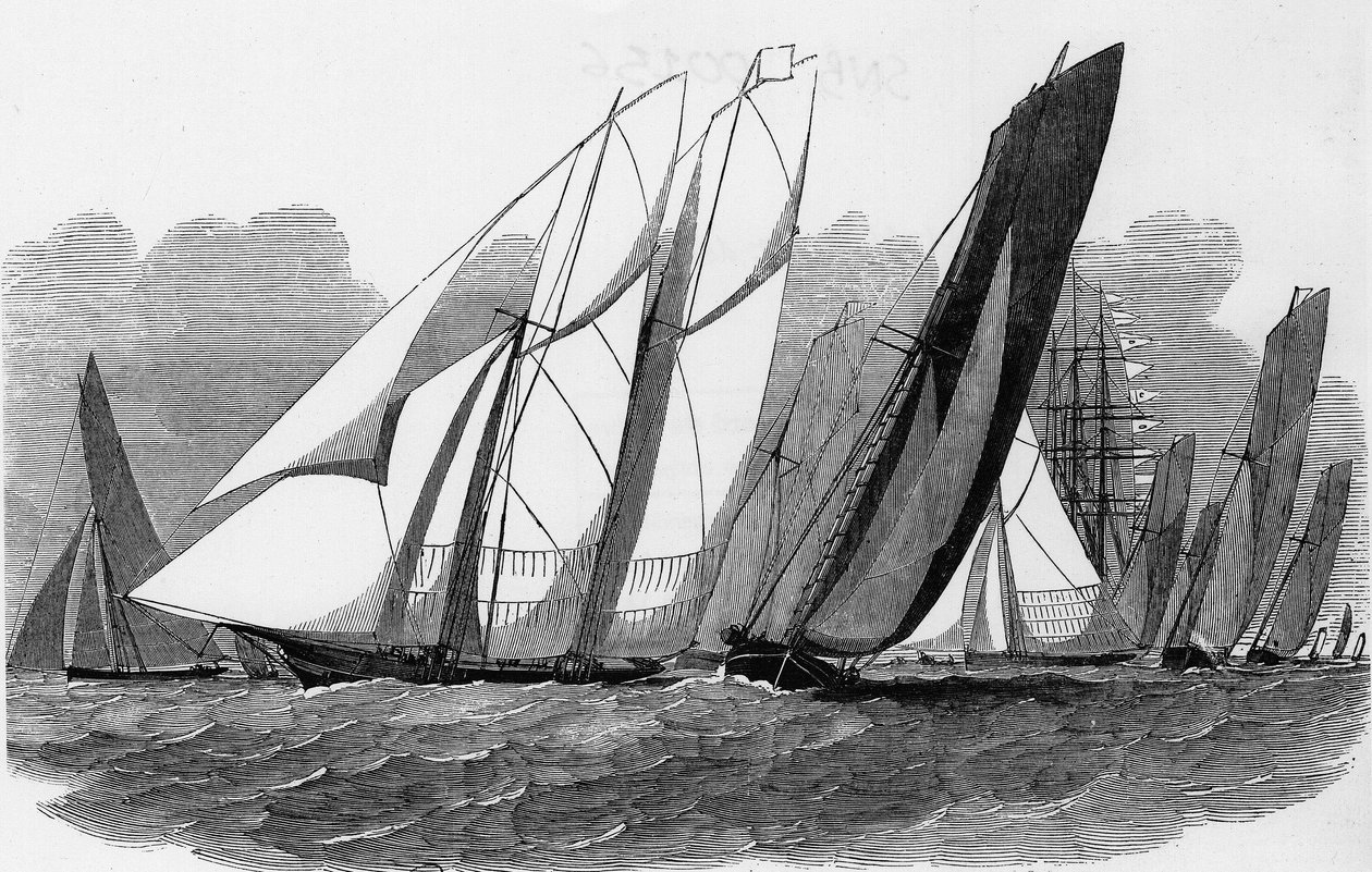 The Cowes Regattas: اليخوت في Hyde Pass - Bibl. des Arts ديكو بواسطة فنان غير معروف