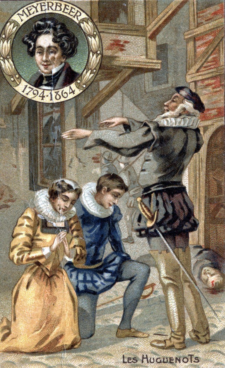 The Huguenots ، بقلم جياكومو مييربير. (1794-1864). Chromo من نهاية القرن التاسع عشر. بواسطة فنان غير معروف