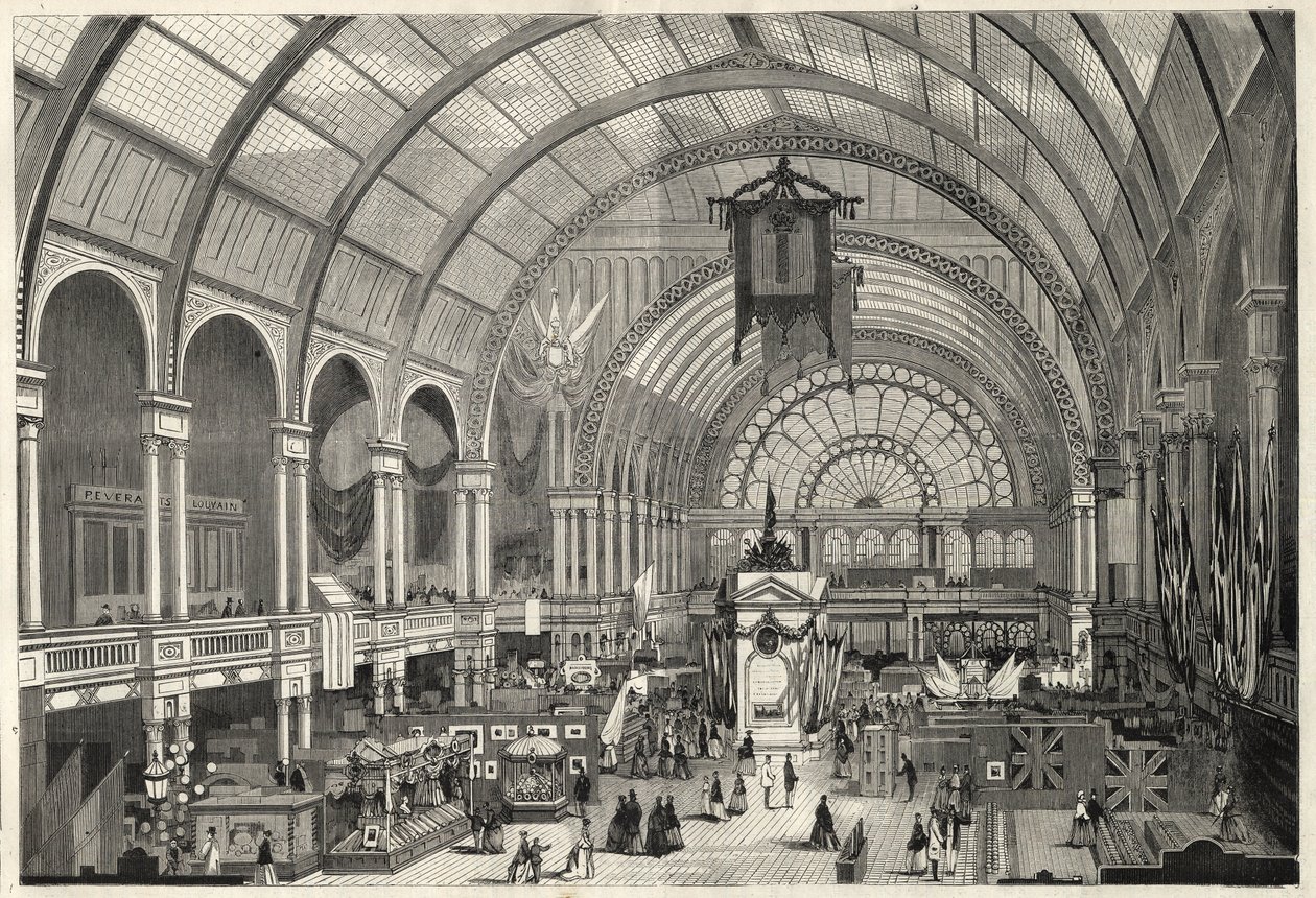 المعرض الدولي بأمستردام 1869 - منظر داخلي لقصر المعارض الدولية بواسطة فنان غير معروف