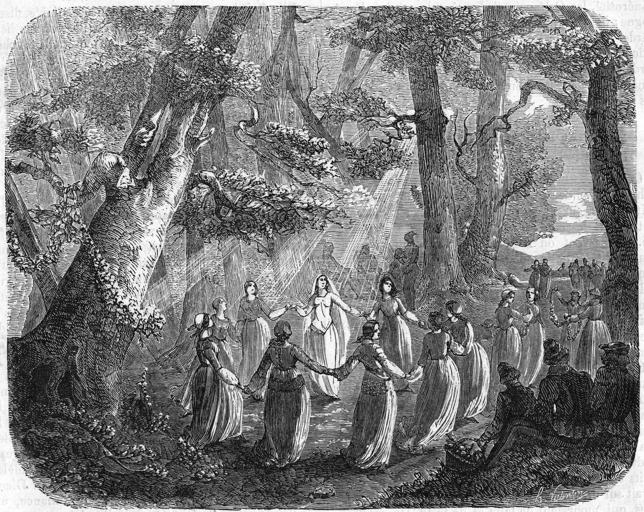 The Lady's Tree ، حيث انضمت فتيات Domery الصغيرات للألعاب والذوق على الطراز الريفي ، بما في ذلك Joan of Arc. نقش القرن التاسع عشر. بواسطة فنان غير معروف