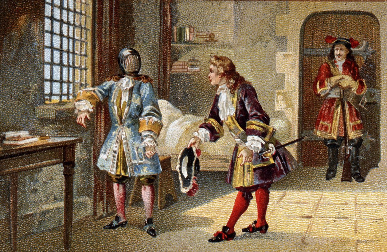 الرجل ذو القناع الحديدي ، سجين داخلي للدولة من 1679 إلى 1703 في حصن جزيرة سانت مارغريت (سانت مارغريت) بواسطة فنان غير معروف