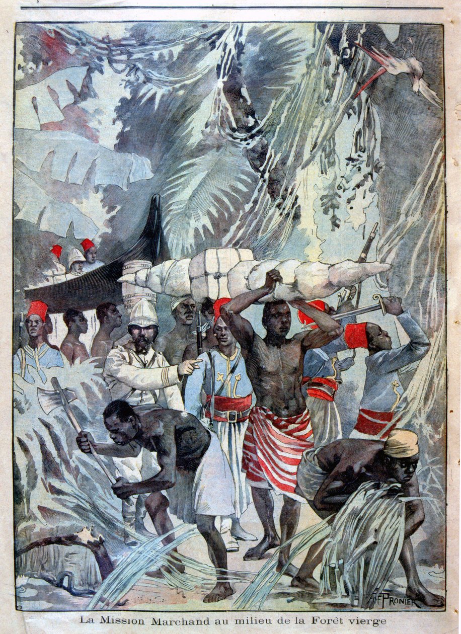 مهمة مارشان في وسط الغابة البكر - في "" Le Petity Journal "في 28/05/1899 بواسطة فنان غير معروف