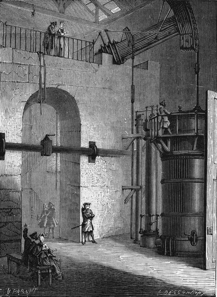 درس Marquis de Jouffroy (1751-1832) مضخة إطفاء Chaillot لتطبيقها على الملاحة. في "Album de la Science" ، Éditions Jouvet بواسطة فنان غير معروف