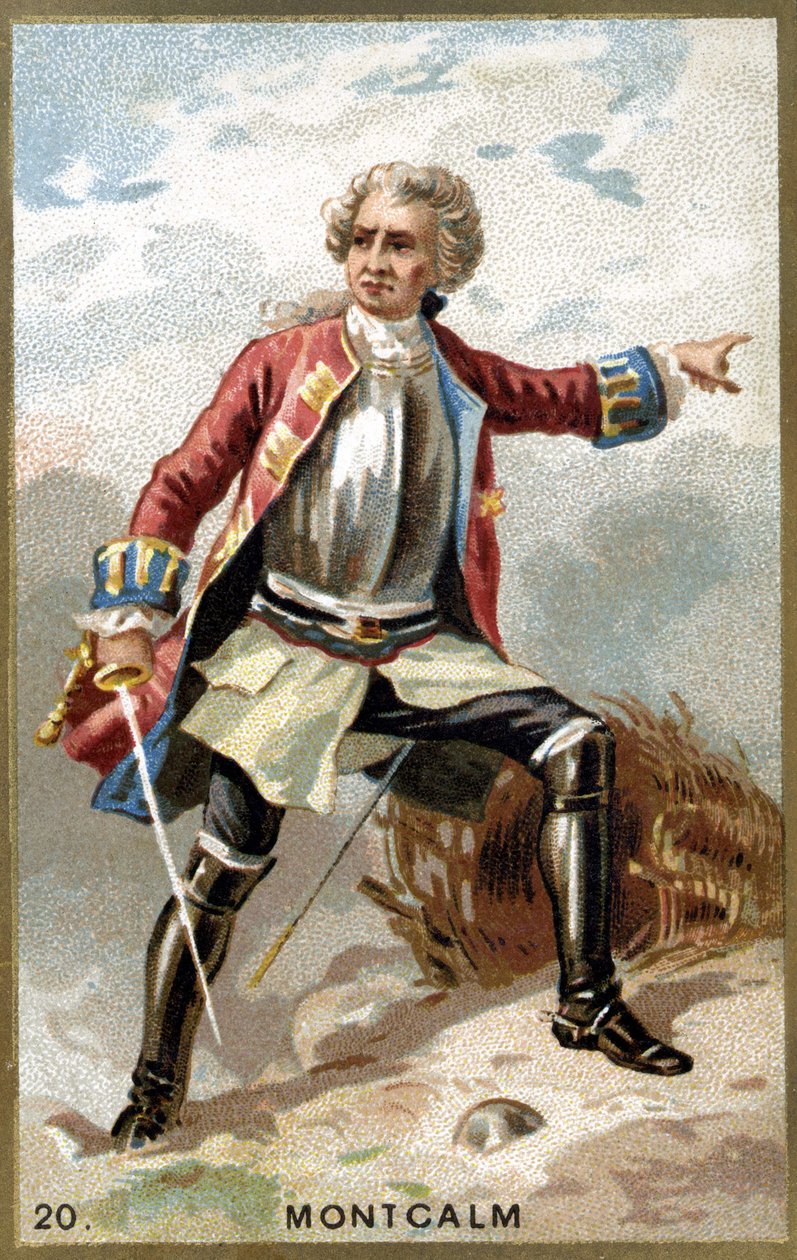مركيز مونتكالم من سان فيران (1712 - 1759) الجنرال الفرنسي. الطباعة الحجرية الملونة في القرن التاسع عشر. بواسطة فنان غير معروف
