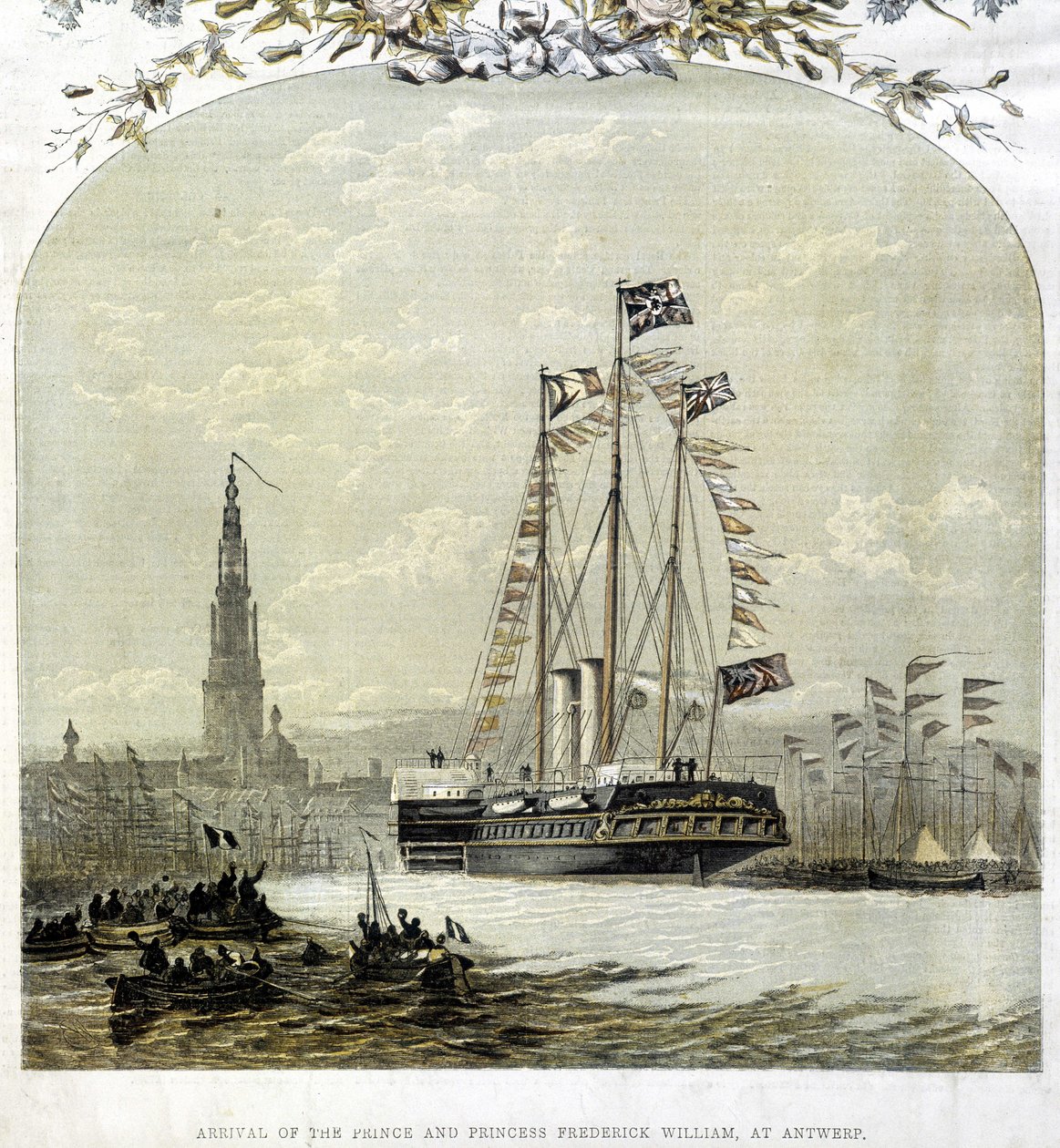 ميناء أنتويرب عام 1858 بواسطة فنان غير معروف