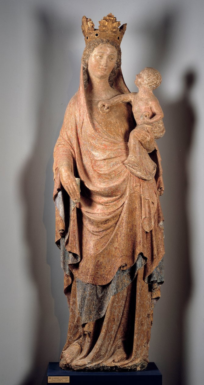 The Virgin has the Child Anonymous sculpture of the 14th century. بواسطة فنان غير معروف