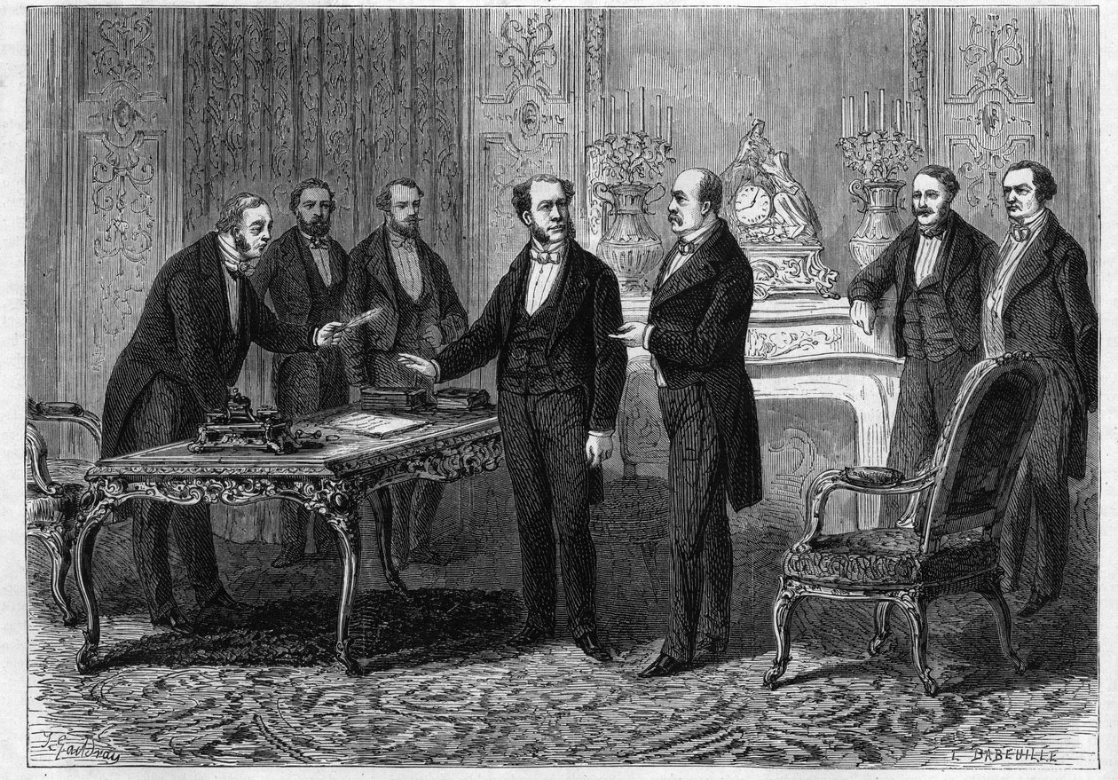 Viscount of Gontaut Biron (Gontaut-Biron) ، السفير الفرنسي في برلين ، وأمير Bismarck (Otto Von Bismarck بواسطة فنان غير معروف