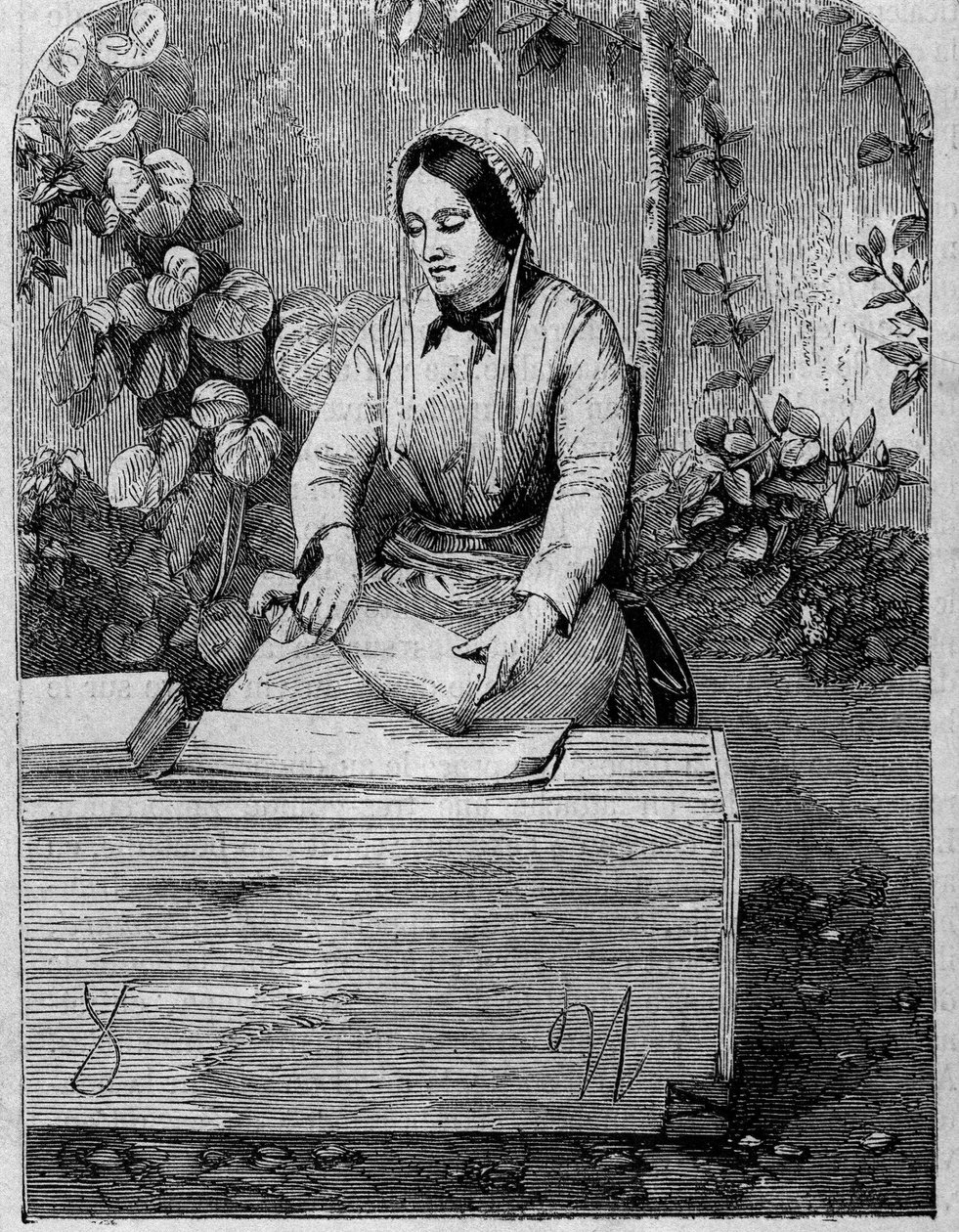 تعبئة نبيذ الشمبانيا في زجاجات. نقش من عام 1864. بواسطة فنان غير معروف