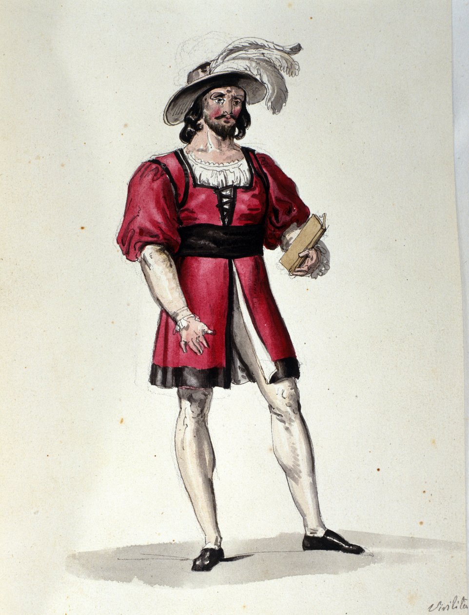 الشخصية التي تترجم Virilite في باليه "Il noce di Benevento" للملحن النمساوي فرانز زافير سوسماير (1766-1803). رسم توضيحي للقرن التاسع عشر بواسطة فنان غير معروف