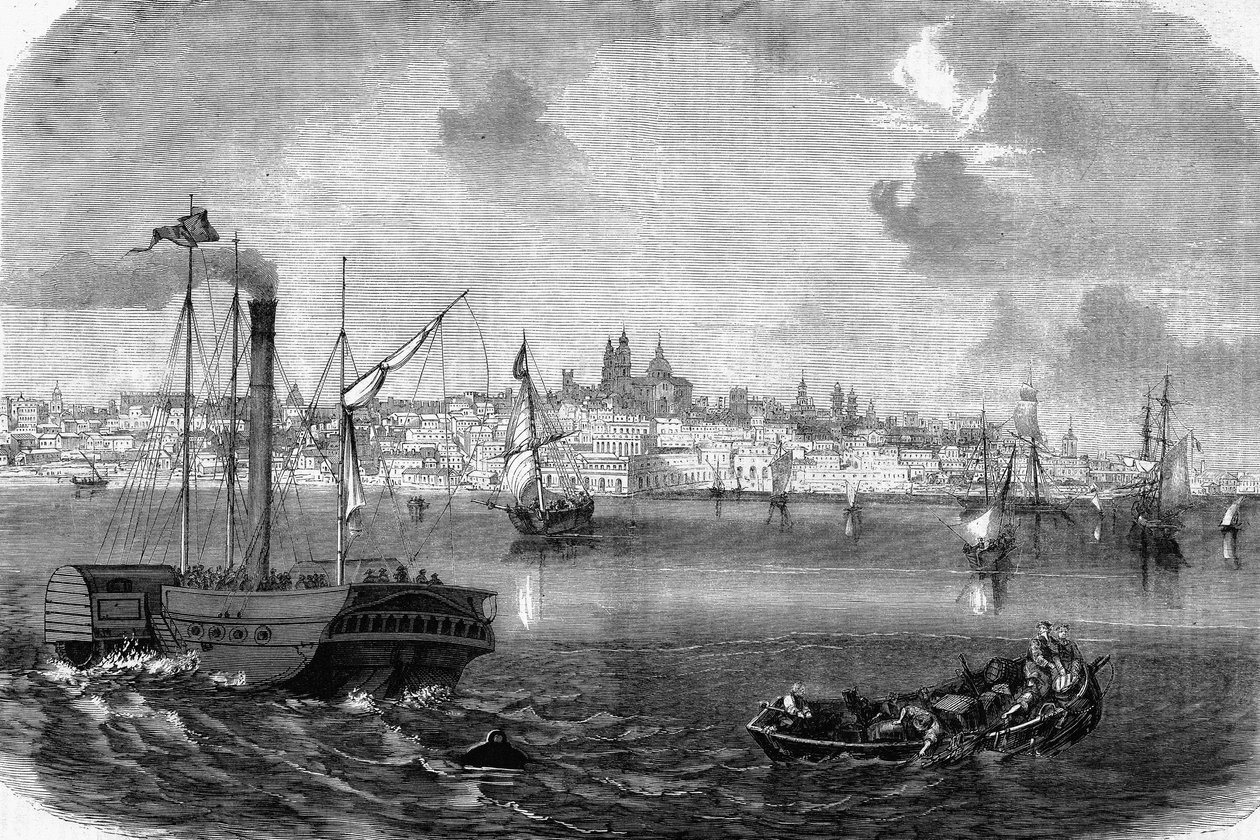 مدينة مونتيفيديو في الأوروغواي عام 1864. بواسطة فنان غير معروف