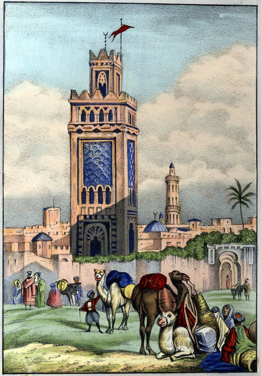 مدينة وهران بالجزائر عام 1840. في "الجزائر القديمة والحديثة" بقلم ليون غاليبرت. الطبعة الايطالية 1846 لون. بواسطة فنان غير معروف