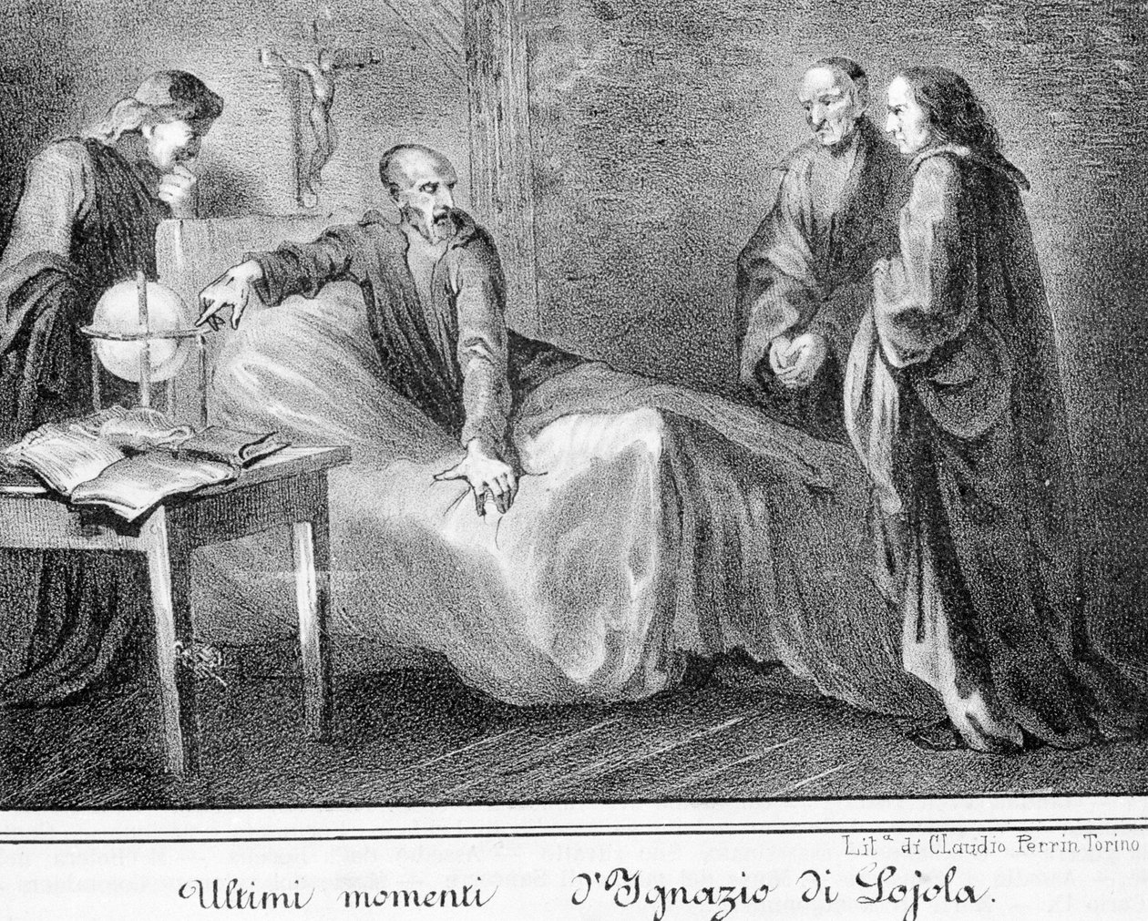 وفاة القديس اغناطيوس دي لويولا (1491 - 1556) مؤسس جمعية يسوع. بواسطة فنان غير معروف
