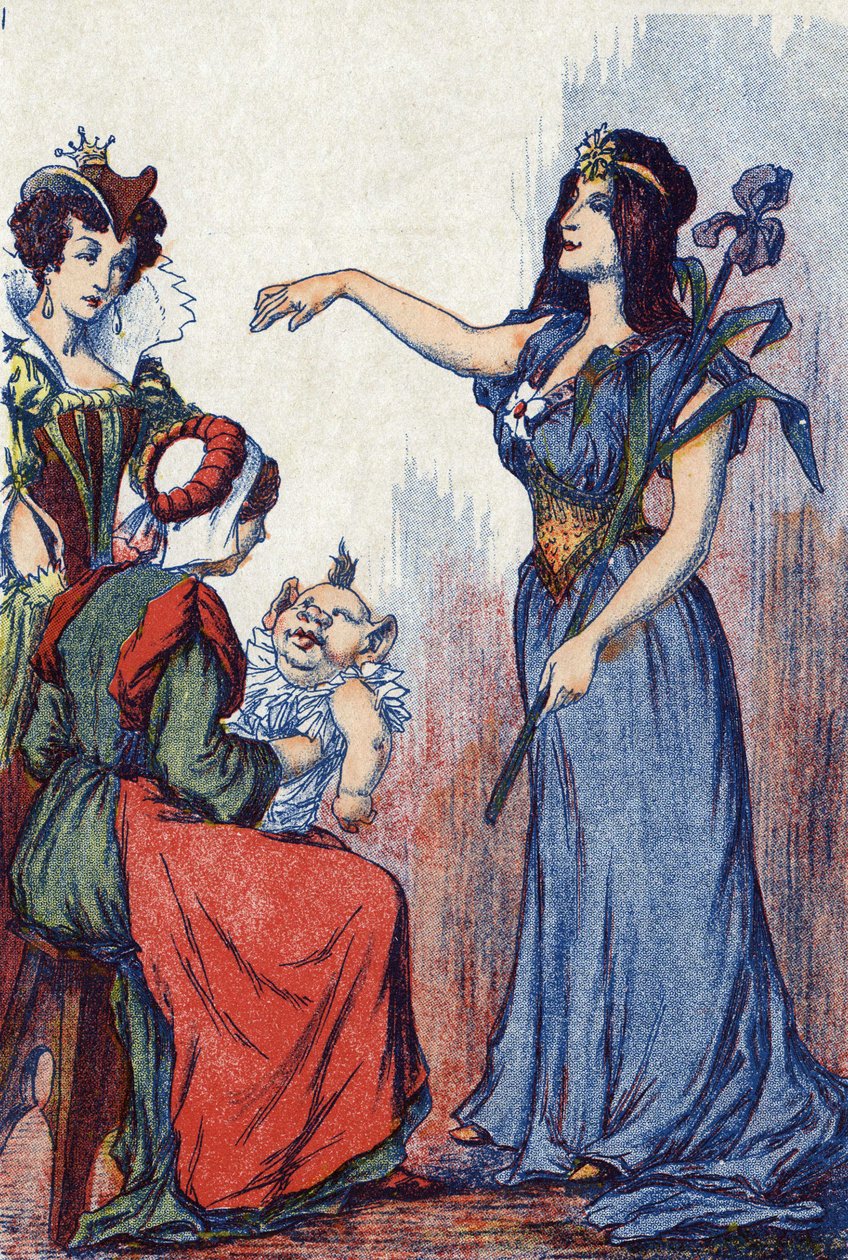 تتوقع الرسوم أن ريكيت سيكون لديه الكثير من التفكير. رسم توضيحي لـ "Riquet à la houppe" ، حكاية تشارلز بيرولت (1628-1703) ، كاتب فرنسي. توضيح مجهول. الصور مارسيل فاني ، جارفيل نانسي ، بدون تاريخ (أواخر القرن التاسع عشر). بواسطة فنان غير معروف