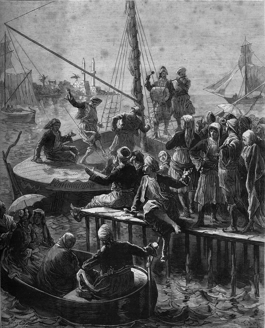 مهرجان فينوس في لارنكا بجزيرة قبرص عام 1878. بواسطة فنان غير معروف