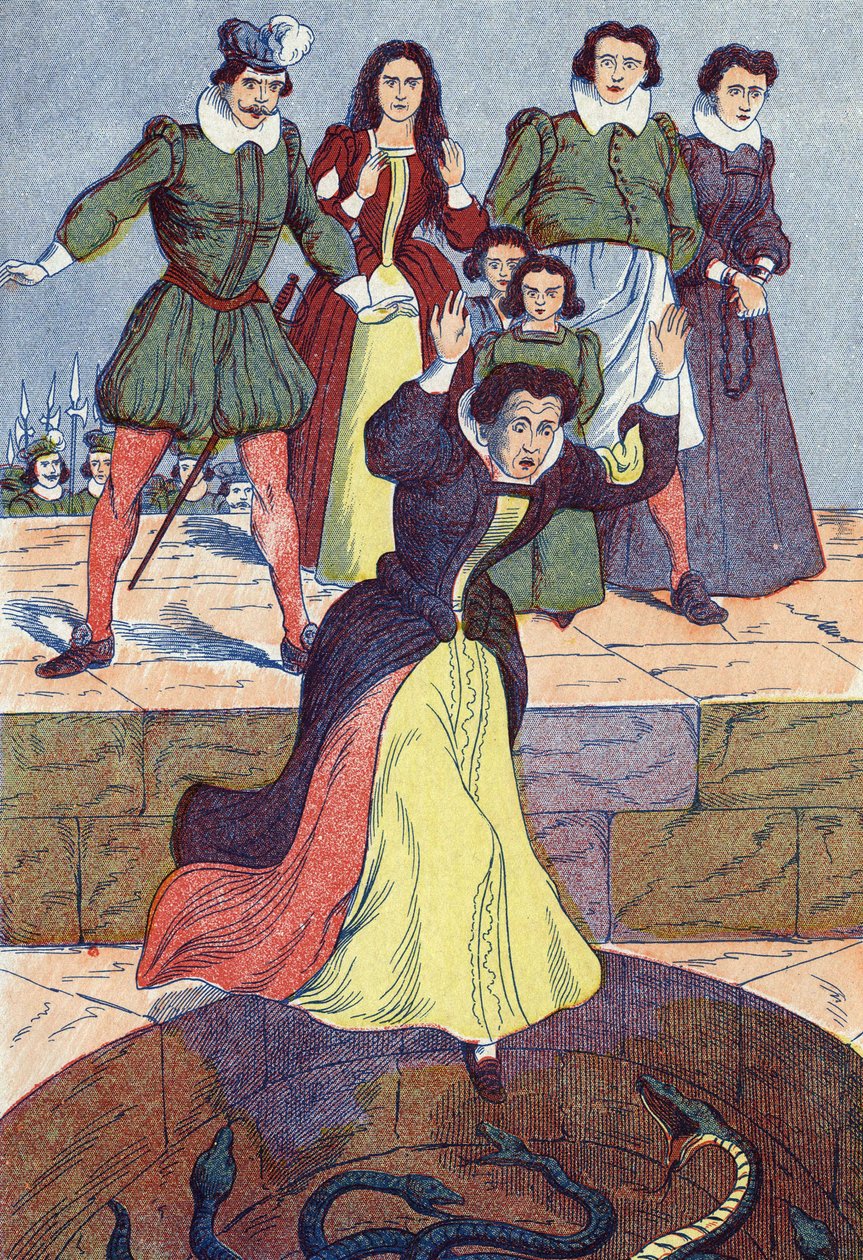 إن التقدم المريع يقذف في الخزان. رسم توضيحي مجهول لـ "La belle au bois dormant" ، حكاية تشارلز بيرولت (1628-1703) ، الكاتب الفرنسي. الصور مارسيل فاني ، جارفيل نانسي ، بدون تاريخ (أواخر القرن التاسع عشر). بواسطة فنان غير معروف