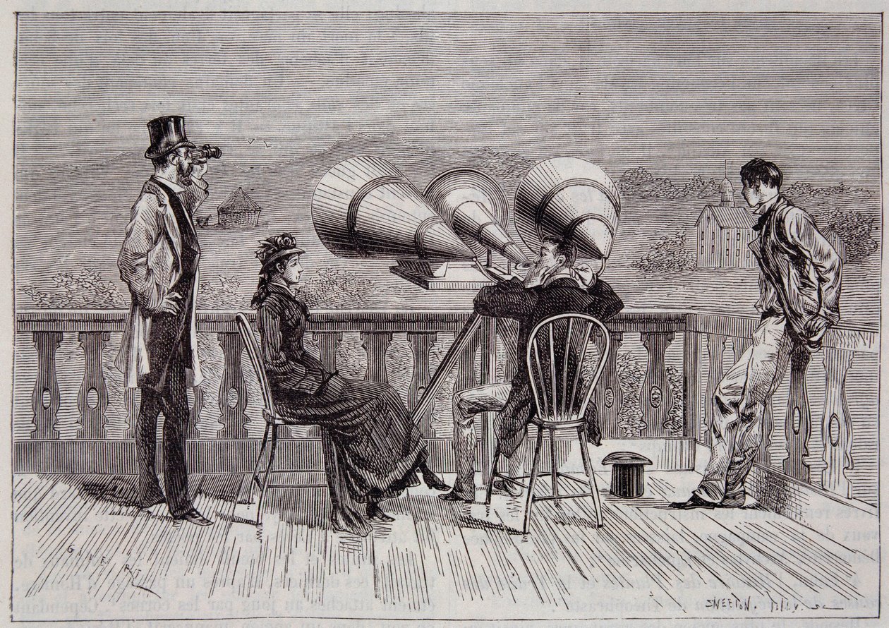 مكبر الصوت لتوماس إديسون - في "La Nature" عام 1878 بواسطة فنان غير معروف
