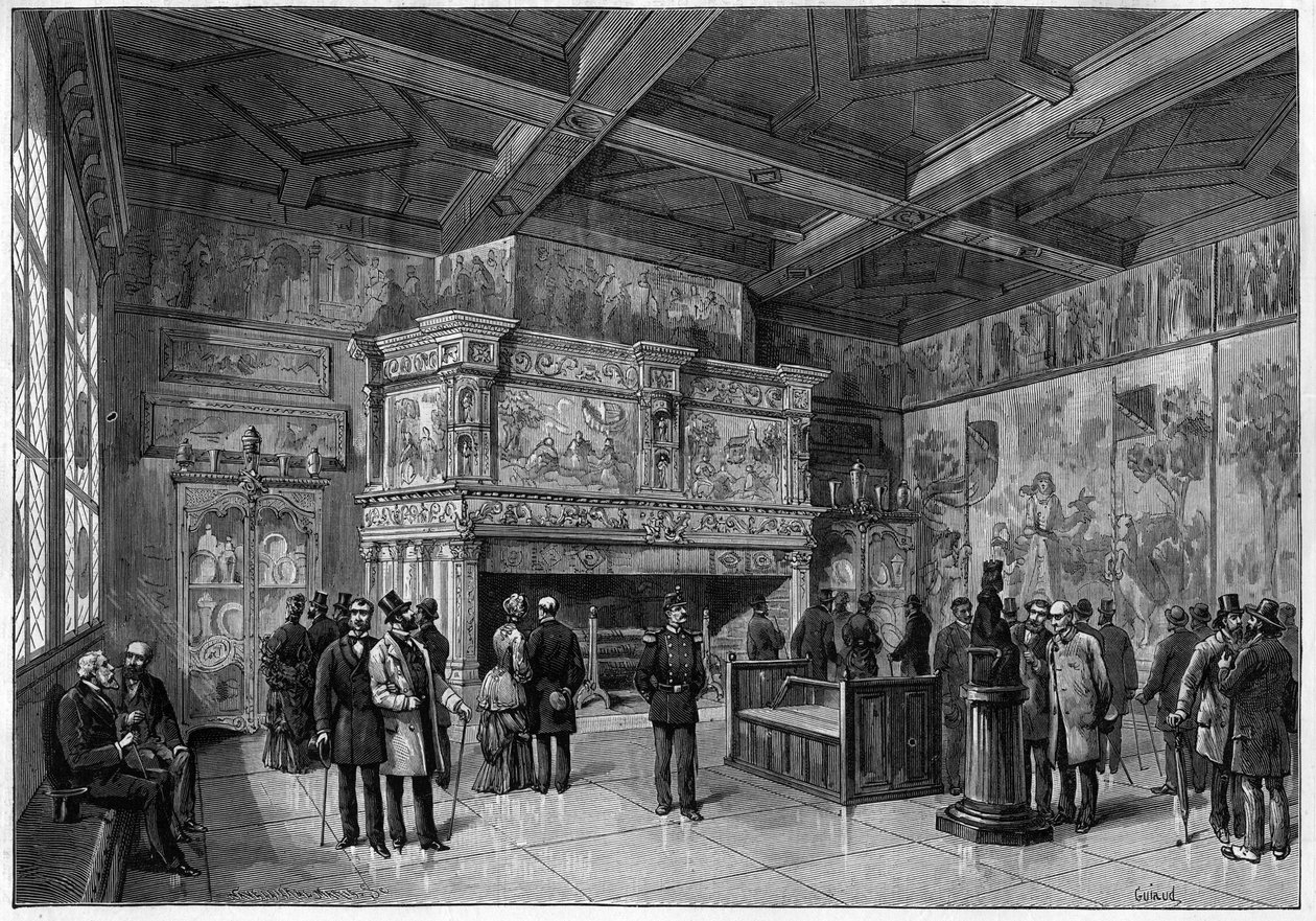 الغرفة الجديدة لمتحف Musee de Cluny في باريس عام 1883 بواسطة فنان غير معروف