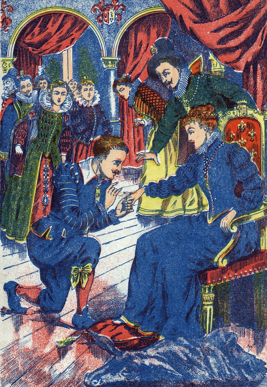 الأمير يحاول خاتم الحمار. رسم مجهول لحكاية "" جلد الحمار "للكاتب الفرنسي تشارلز بيرولت (1628-1703). الصور مارسيل فاني ، جارفيل نانسي ، بدون تاريخ (أواخر القرن التاسع عشر). بواسطة فنان غير معروف