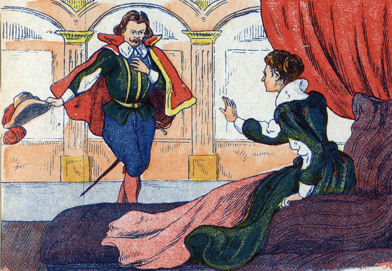 صحوة الأميرة. رسم توضيحي لـ "La belle au bois dormant" ، حكاية تشارلز بيرولت (1628-1703) ، الكاتب الفرنسي. توضيح مجهول. الصور مارسيل فاني ، جارفيل نانسي ، بدون تاريخ (أواخر القرن التاسع عشر). بواسطة فنان غير معروف