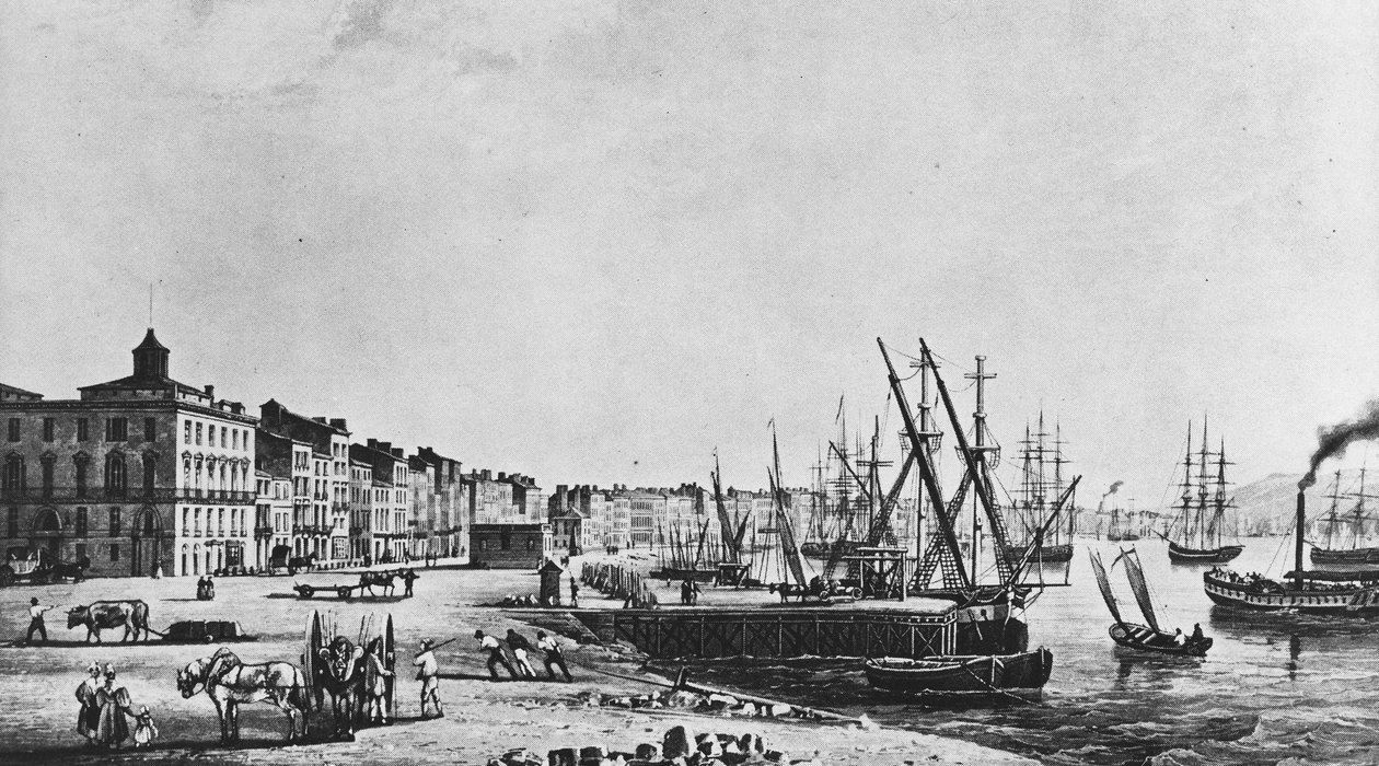 أرصفة بوردو عام 1833 بواسطة فنان غير معروف
