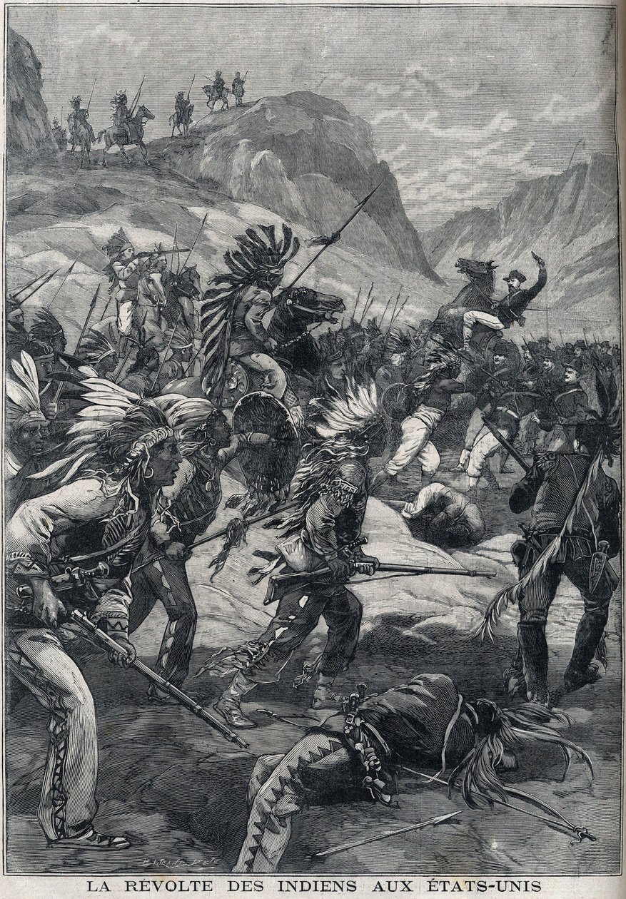 الثورة الهندية ذات الجلد الأحمر من شمال ولاية مينيسوتا في الولايات المتحدة عام 1898. بواسطة فنان غير معروف