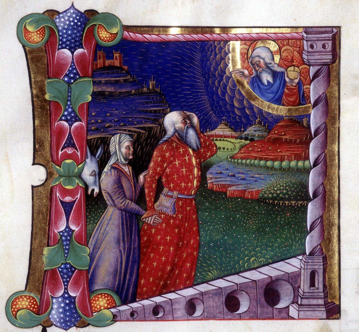 ذبيحة نوح. Antiphonary من القرن الخامس عشر. مكتبة لودي بواسطة فنان غير معروف