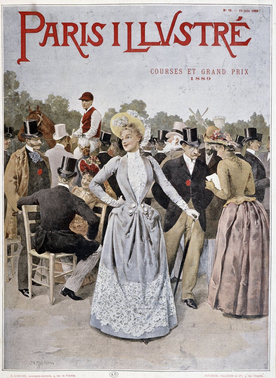 المتفرجون في السباقات - في "Paris Illustré" بواسطة فنان غير معروف