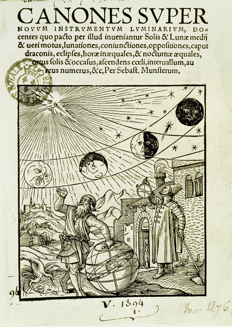 حركات الشمس والقمر التي لاحظها علماء الفلك - مقدمة الكتاب "" Super Canones " بواسطة فنان غير معروف