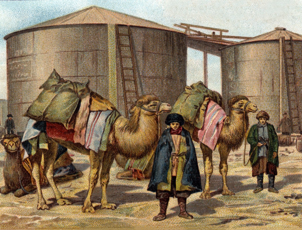 نقل الزيت على الإبل في القوقاز. بواسطة فنان غير معروف