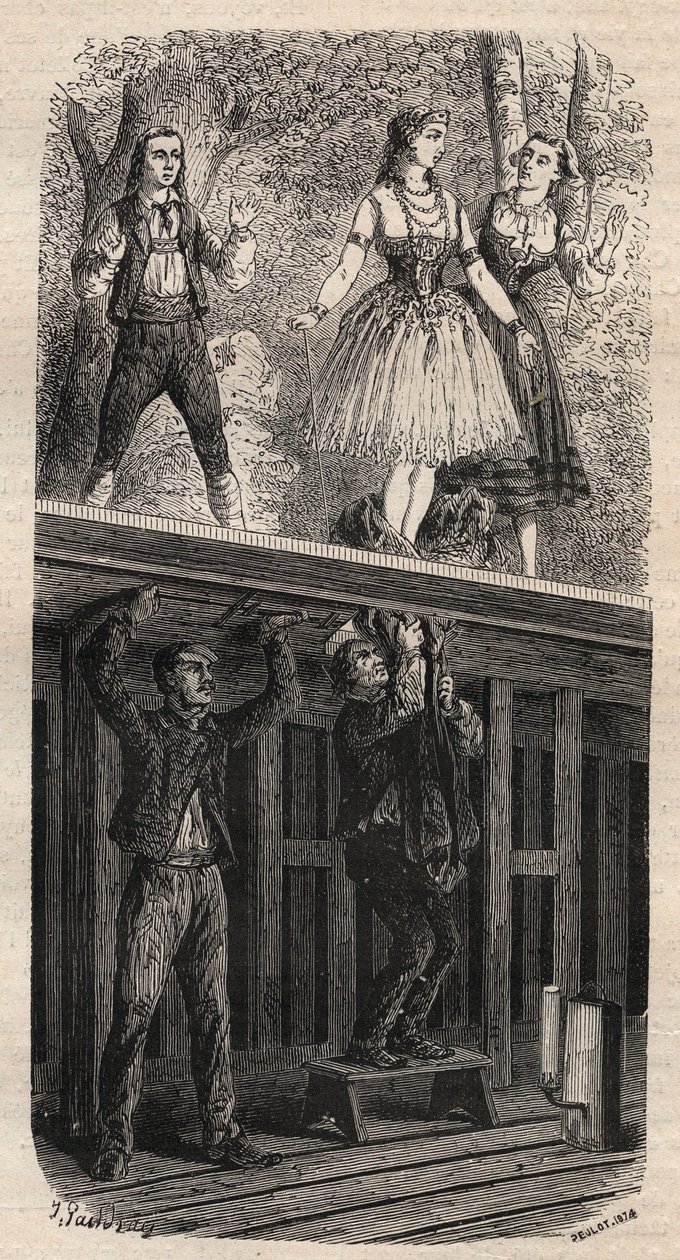 الحيل المسرحية - التحول - نقش 1875 بواسطة فنان غير معروف