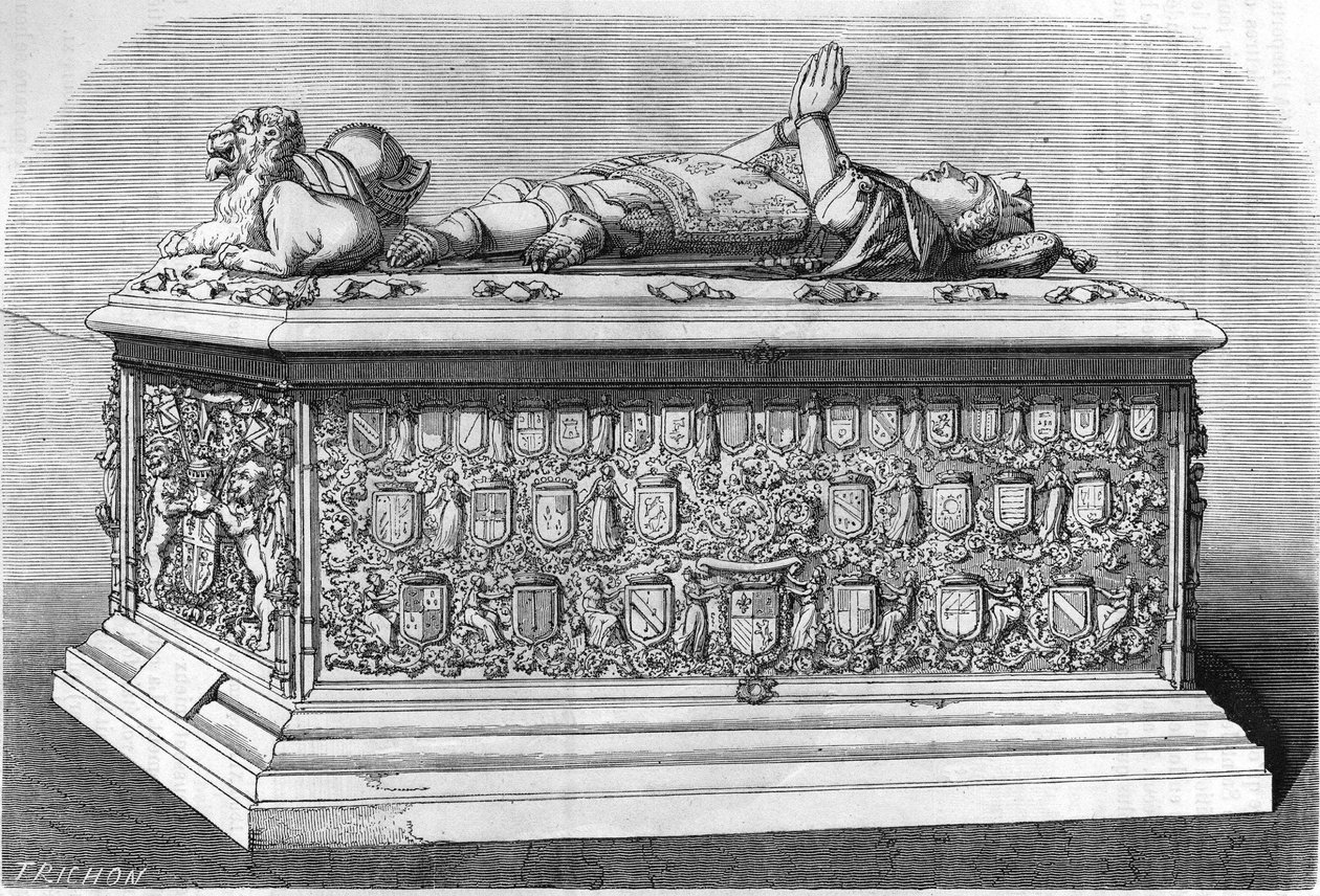 قبر تشارلز دوق بورغندي المؤقت (1433-1477). بواسطة فنان غير معروف