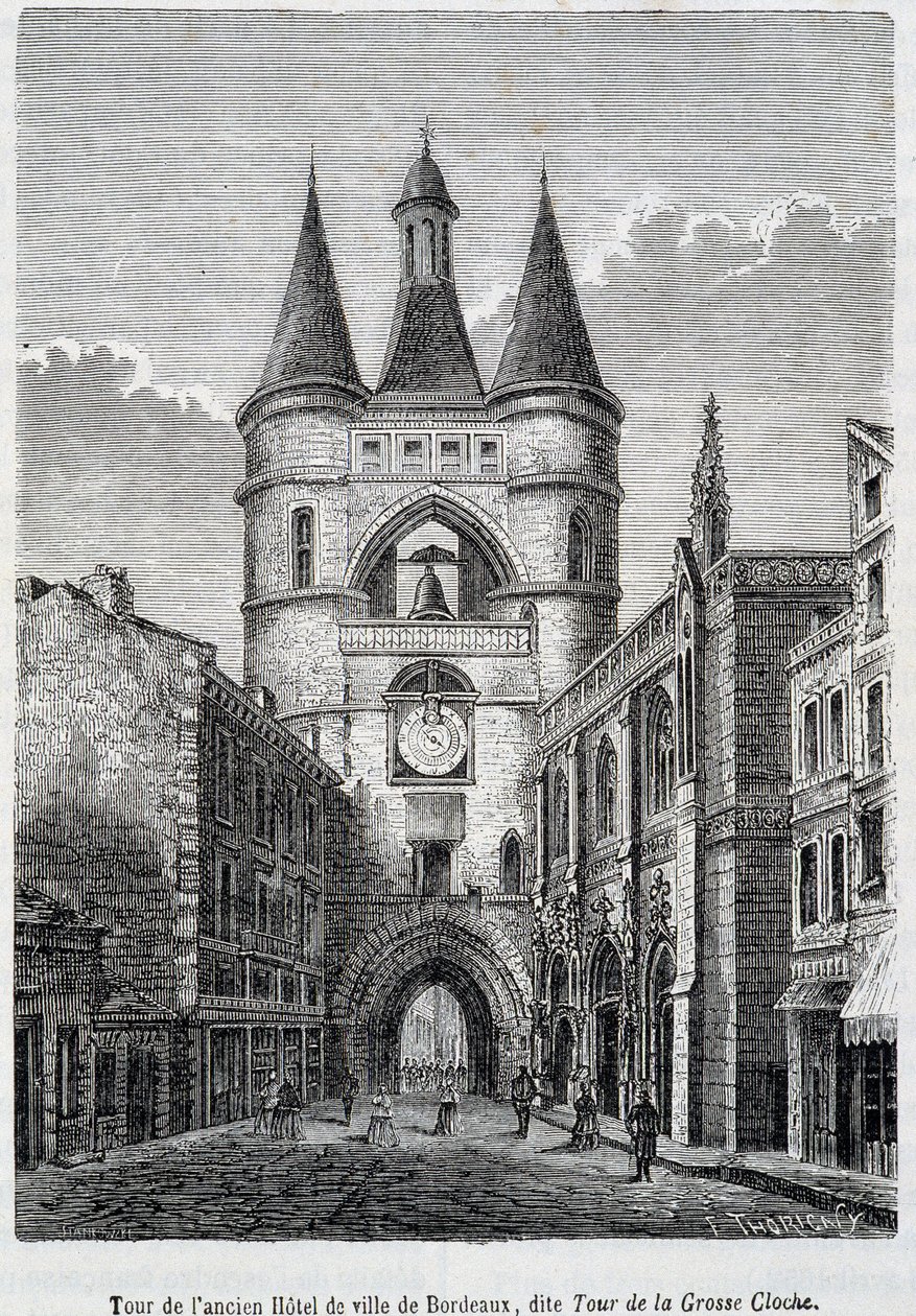 جولة في فندق Hôtel de Ville de Bordeaux السابق ، المعروف باسم "Tour de la Grosse Bell" - نقش بواسطة فنان غير معروف