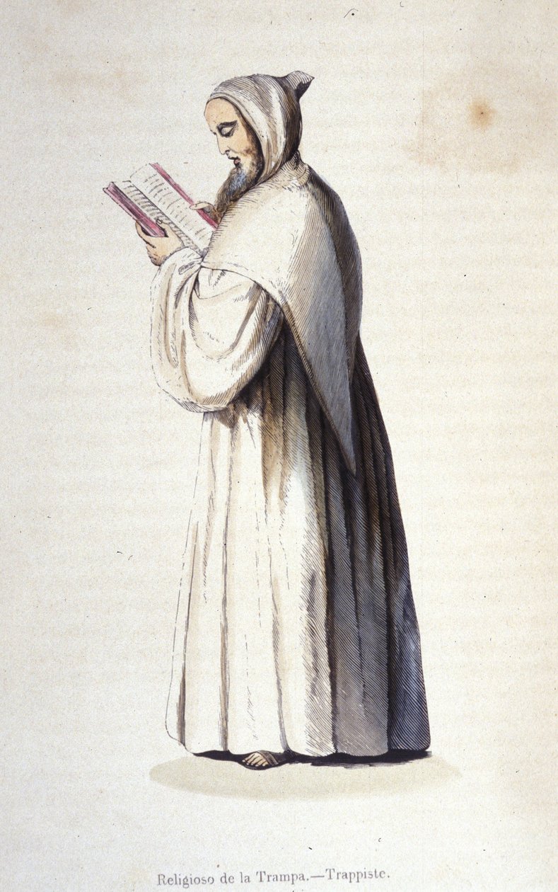 راهب Trappist ، أمر من Citeaux لمراقبة حكم Trappe الذي تم إصلاحه في عام 1664 من قبل Rancé. نقش القرن التاسع عشر. بواسطة فنان غير معروف