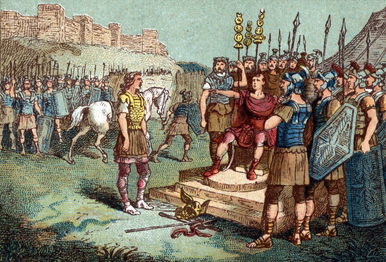 ذهب Vercingétorix ، زعيم الغال ، إلى يوليوس قيصر في 52 قبل الميلاد. بواسطة فنان غير معروف
