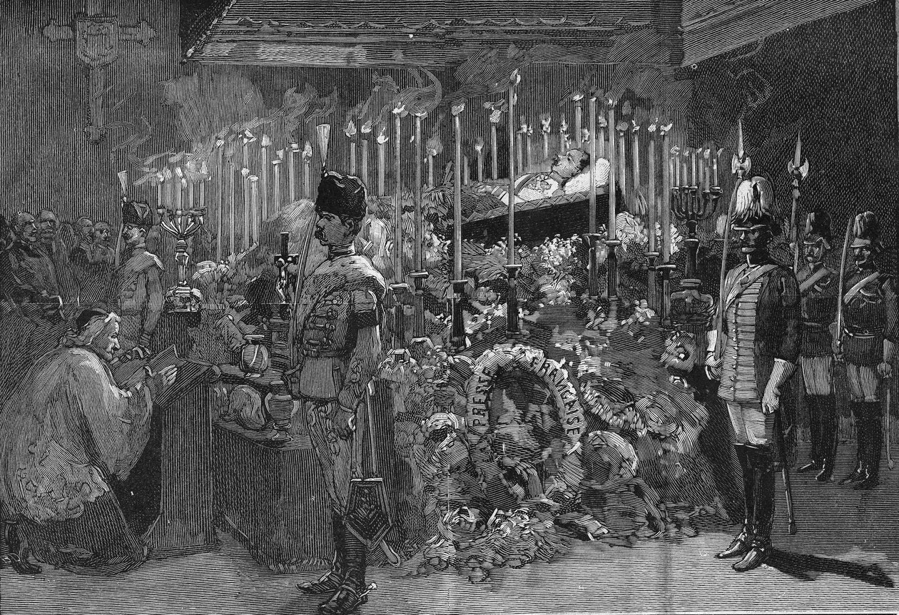 فيينا 1889: المصلى المحترق لأرشيدوق هابسبورغ رودولف (1858-1889) بواسطة فنان غير معروف