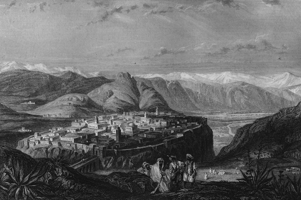 منظر لقسنطينة في القرن التاسع عشر ، في "L'Algerie ancien et moderne" بقلم ليون غاليبرت بواسطة فنان غير معروف