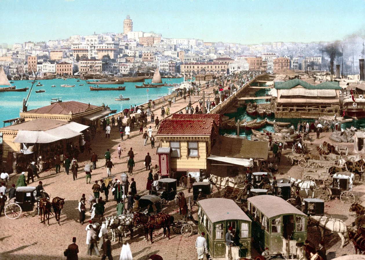 منظر للقسطنطينية. الفوتوكروم v. 1890. بواسطة فنان غير معروف