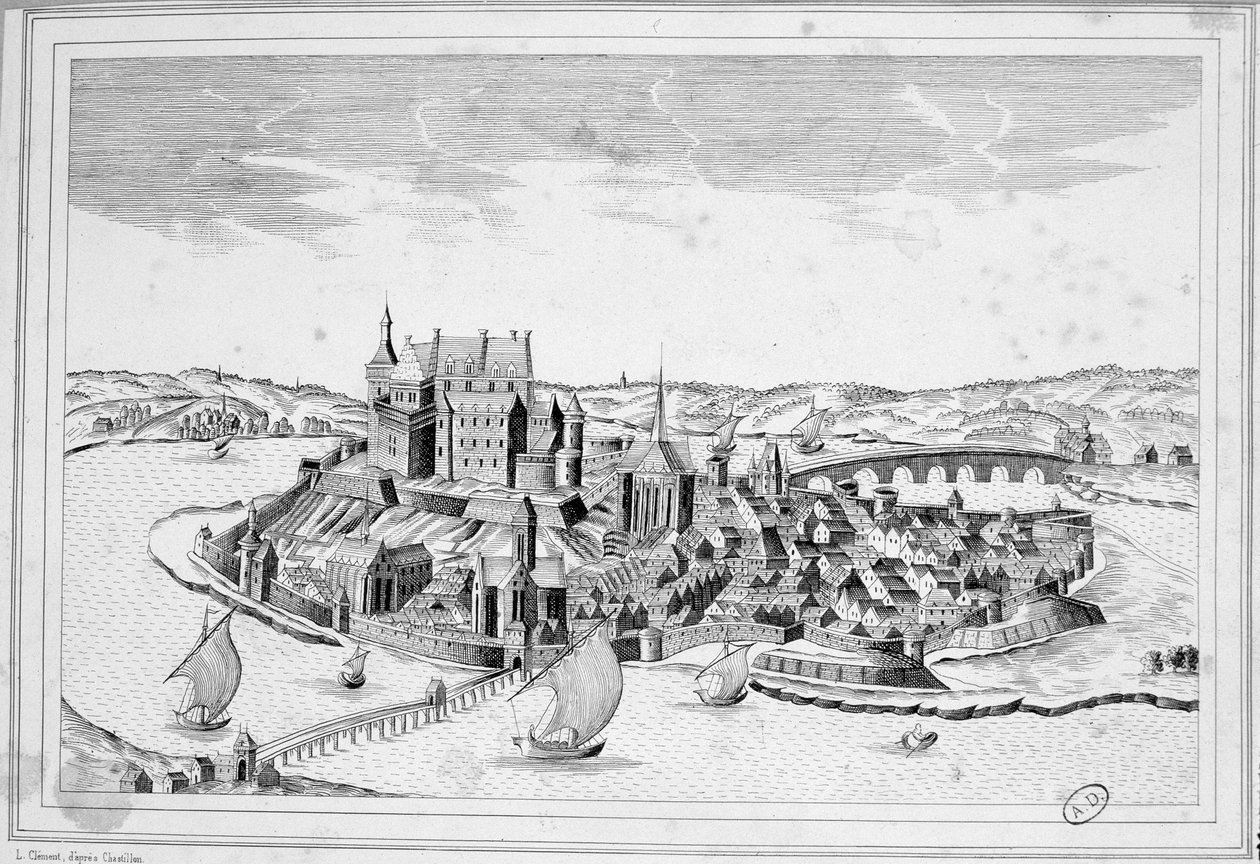منظر ديسيزي في عام 1640 - نقش بواسطة فنان غير معروف