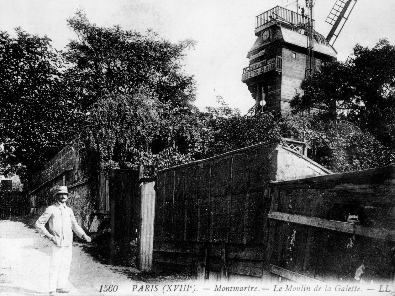 منظر لباريس: Le Moulin de la Galette، Quartier Montmartre بواسطة فنان غير معروف