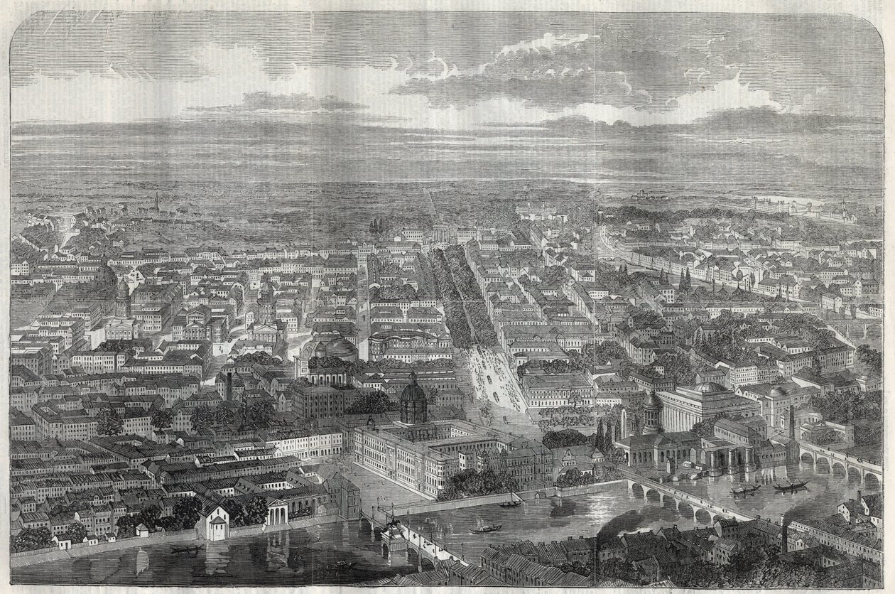 منظر لمدينة برلين (بيرلينو) عام 1858. بواسطة فنان غير معروف