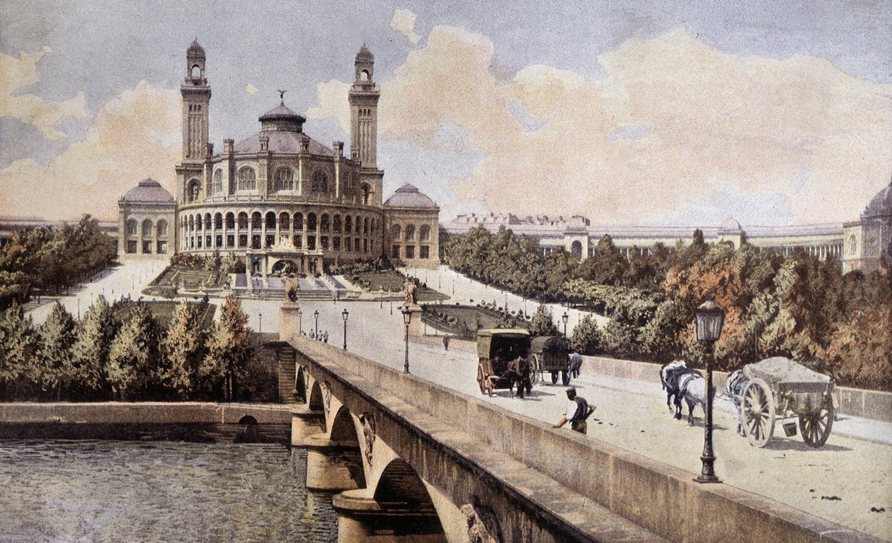 منظر لقصر تروكاديرو (باريس) عام 1898. بواسطة فنان غير معروف