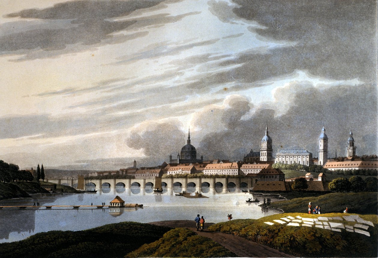 منظر لمدينة دريسدن في ألمانيا. 1815. بواسطة فنان غير معروف