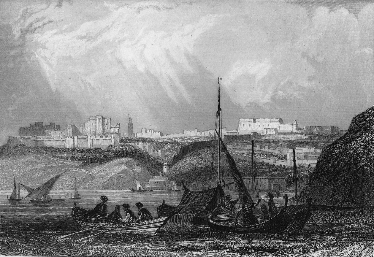 منظر لميناء وهران ، ثاني ميناء احتل بعد الجزائر العاصمة من قبل الجيش الفرنسي في عام 1830 ، في "L'Algerie ancienne et moderne" بقلم ليون غاليبرت بواسطة فنان غير معروف