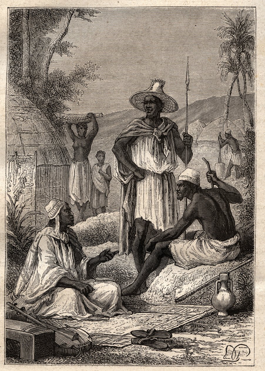 رحلة (1795) من حديقة مونجو (1771-1806) إلى دجوليبا (النيجر): سكان السنغال الأصليون - رسم توضيحي مأخوذ من "" البحارة العظماء في القرن الثامن عشر "" بواسطة فنان غير معروف