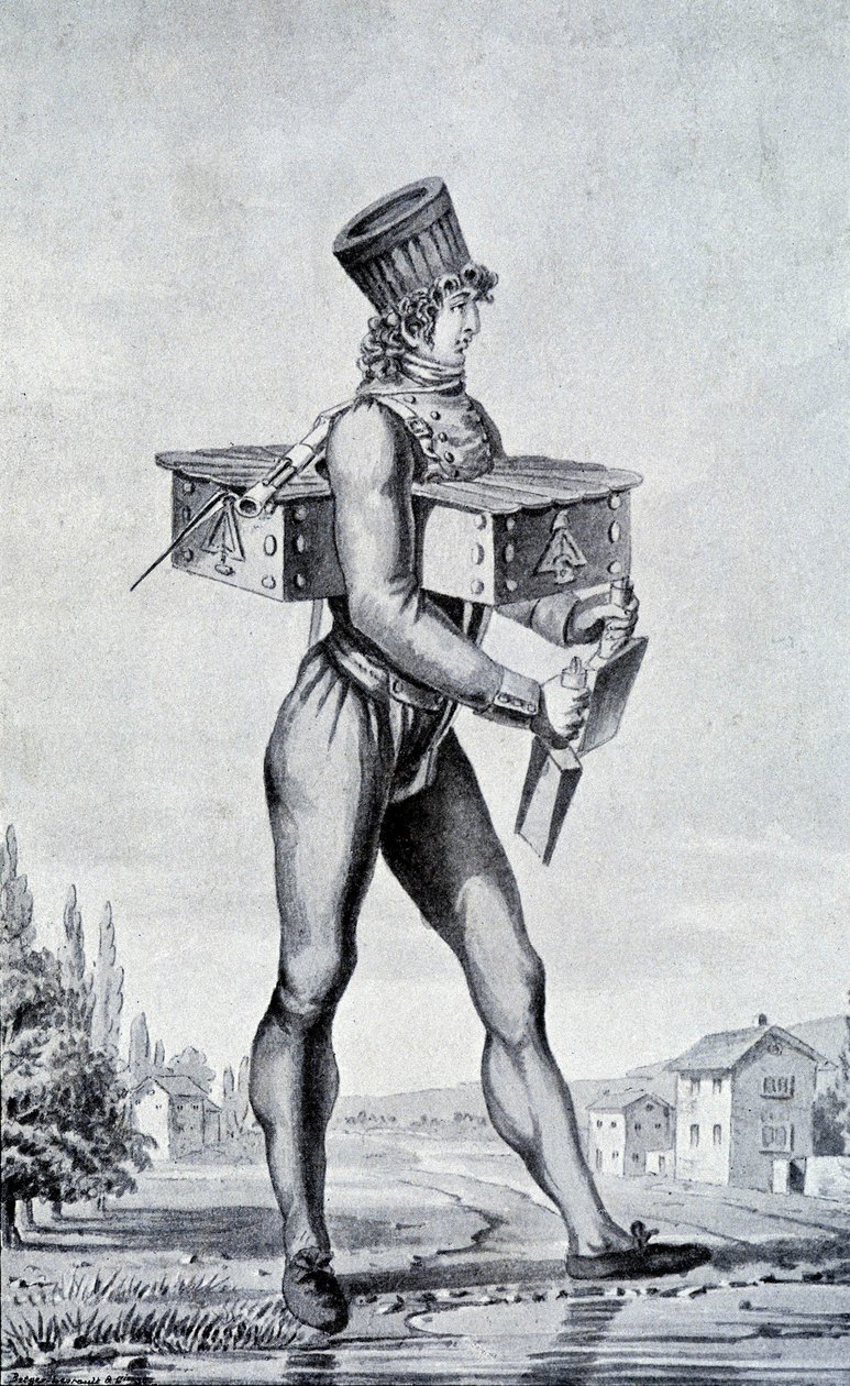 War suit of the 19th century. engraving of the 19th century. بواسطة فنان غير معروف