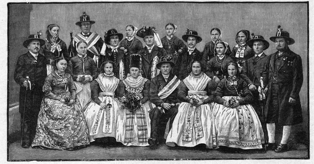 حفل زفاف وينديك (Wends) - نقش 1897 - Wendes (شعب سلافي يعيش في ألمانيا الشرقية) بواسطة فنان غير معروف