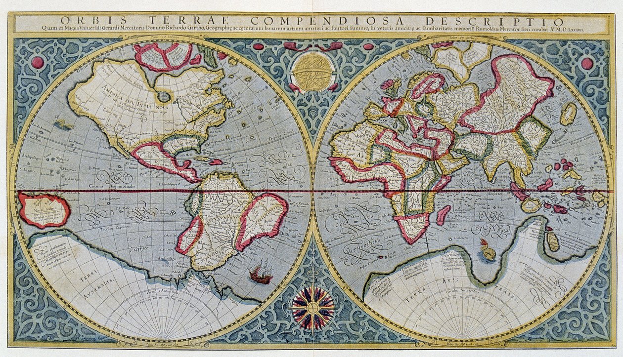 خريطة مركاتور (1587) - بعد "خريطة جيراردوس مركاتور للجزر البريطانية ، من فيجورا" "أمستردام بواسطة فنان غير معروف