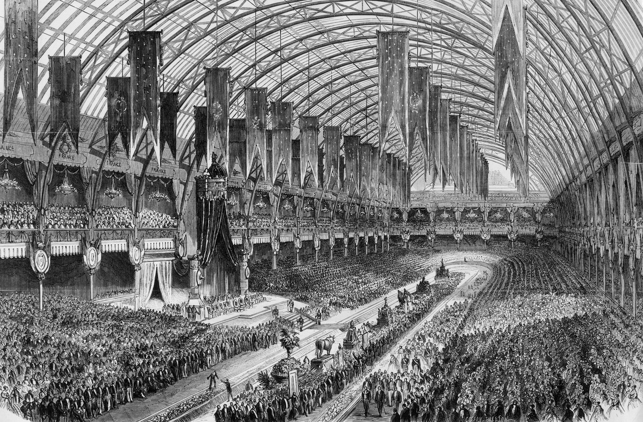 المعرض العالمي في باريس عام 1867: حفل توزيع الجوائز في الأول من تموز (يوليو) بواسطة فنان غير معروف