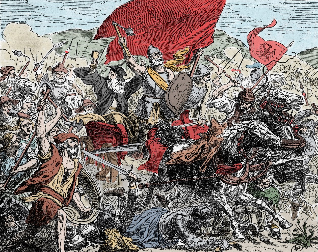 Ziska في المعركة - الحملة الصليبية ضد Hussites (1420-1434): Jan Ziska (1370-1424) في المعركة ضد الحروب الصليبية - بواسطة فنان غير معروف