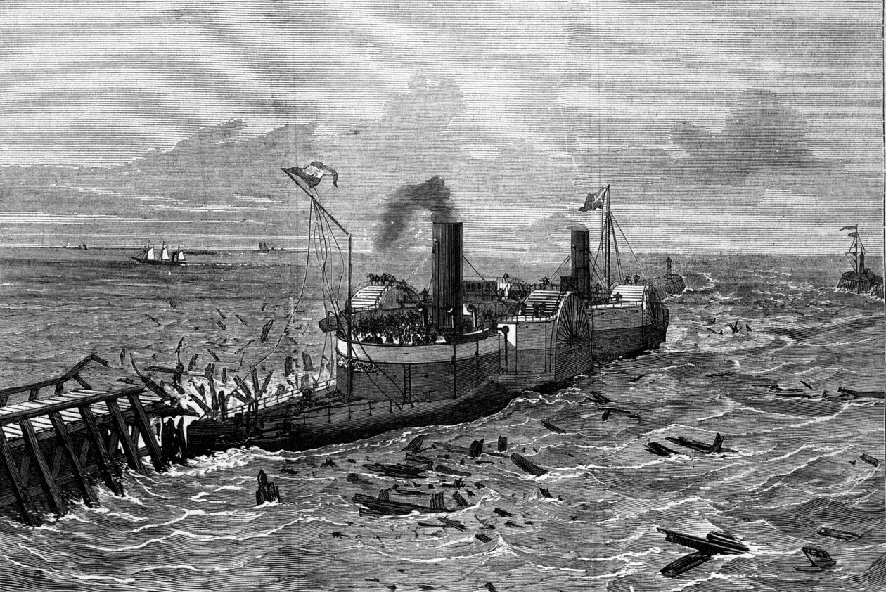قارب مصمم ضد دوار البحر بواسطة هنري بسمر (1813-1898). بواسطة فنان غير معروف